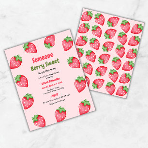 Someone Berry Sweet Strawberry Baby Shower Invite 
