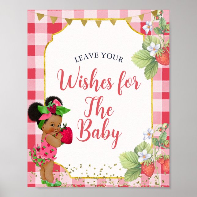 Someone Berry Sweet Strawberry Wishes for Baby Poster (Front)