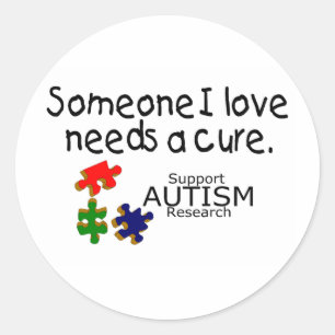 Someone I Love (Puzzle Pieces) Classic Round Sticker