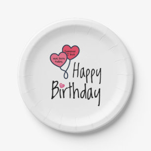 Someone I love was born today - Happy Birthday Paper Plate