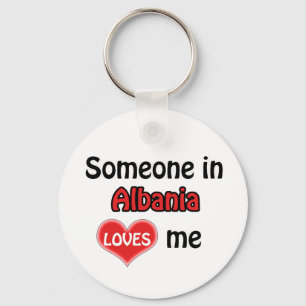 Someone in Albania Loves me Keychain