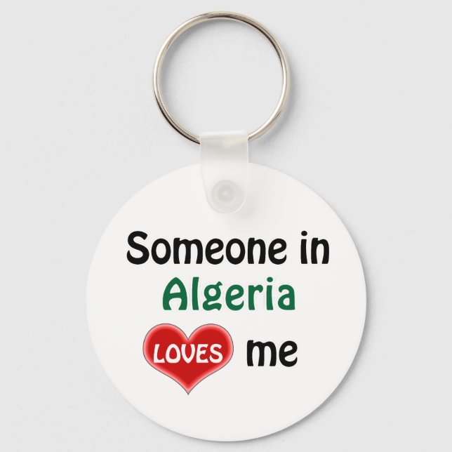 Someone in Algeria Loves me Keychain (Front)