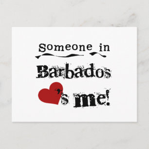 Someone In Barbados Loves Me Postcard