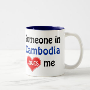 Someone in Cambodia loves me Two-Tone Coffee Mug
