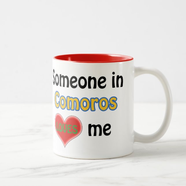 Someone in Comoros loves me Two-Tone Coffee Mug (Right)