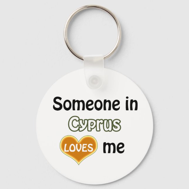 Someone in Cyprus Loves me Keychain (Front)