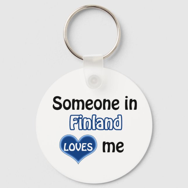 Someone in Finland Loves me Keychain (Front)