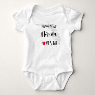 Someone In Florida Loves Me Map Baby Bodysuit