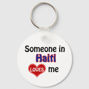 Someone in Haiti Loves me Keychain
