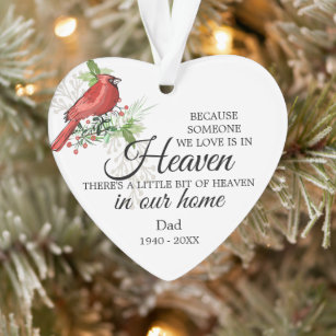 Someone In Heaven Cardinal Greenery Photo Acrylic Ornament
