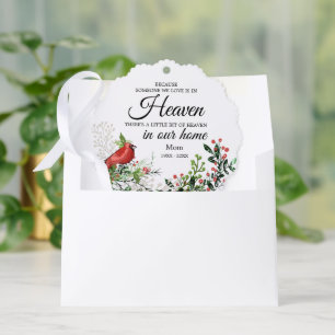 Someone In Heaven Cardinal Greenery Photo Ornament Card