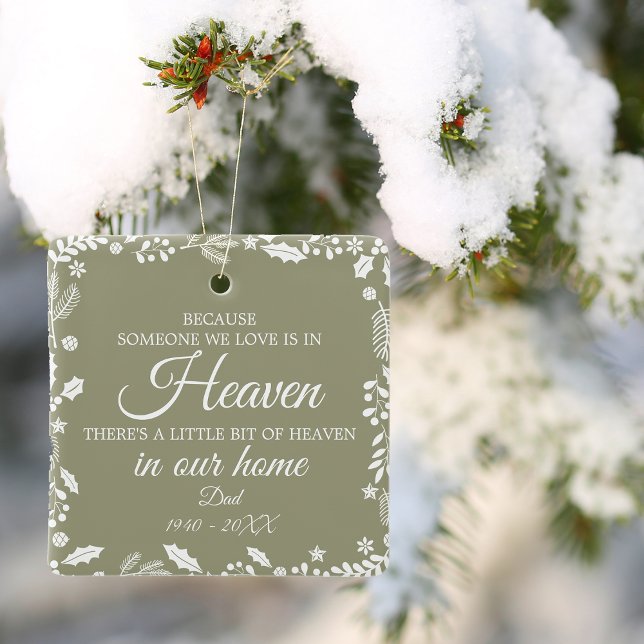 Someone In Heaven Winter Greenery Photo Metal Ornament (Someone In Heaven Winter Greenery Photo Metal Ornament)
