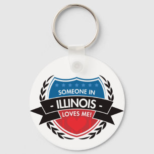 Someone In Illinois Loves Me Keychain