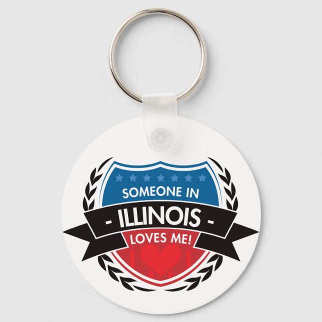 Someone In Illinois Loves Me Keychain (Front)