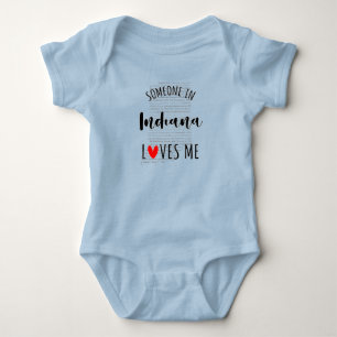 Someone In Indiana Loves Me Map Baby Bodysuit