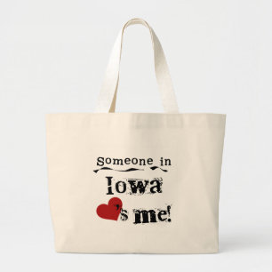 Someone In Iowa Loves Me Large Tote Bag