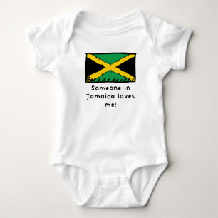 Someone in Jamaica Loves Me Jamaican Flag Baby Bodysuit