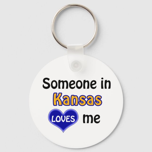 Someone in Kansas Loves me Keychain (Front)