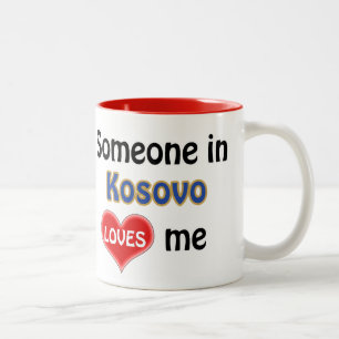 Someone in Kosovo loves me Two-Tone Coffee Mug