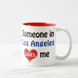 Someone in Los Angeles loves me Two-Tone Coffee Mug