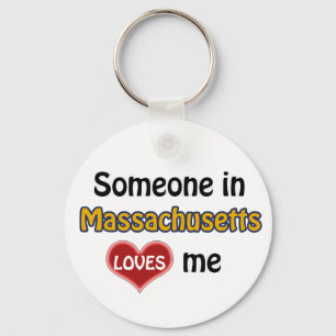 Someone in Massachusetts Loves me Keychain