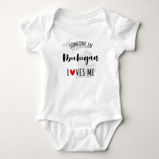 Someone In Michigan Loves Me Map Baby Bodysuit