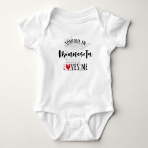 Someone In Minnesota Loves Me Map Baby Bodysuit