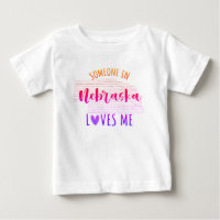 Someone In Nebraska Loves Me Map Baby T shirt