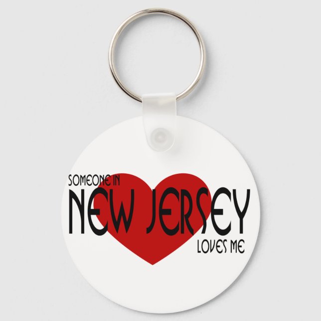 Someone in New Jersey Loves Me Keychain (Front)