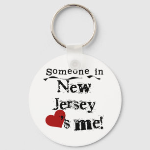 Someone In New Jersey Loves Me Keychain