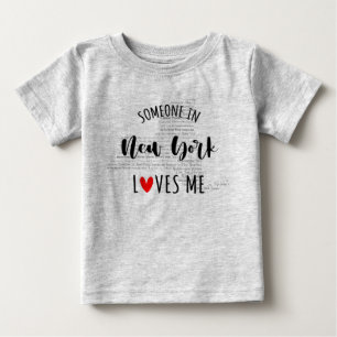 Someone In New York Loves Me Map Baby T shirt
