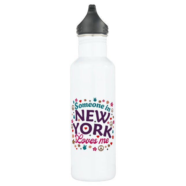 Someone in New York Loves Me Retro Funny Design 710 Ml Water Bottle (Right)
