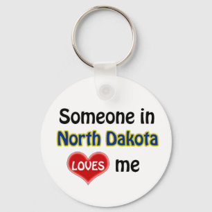 Someone in North Dakota Loves me Keychain