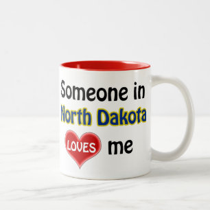 Someone in North Dakota loves me Two-Tone Coffee Mug