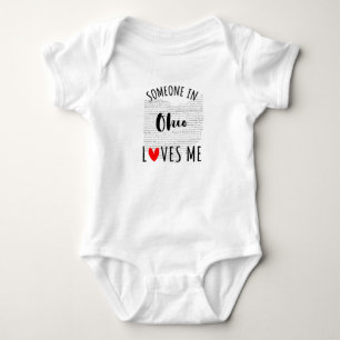 Someone In Ohio Loves Me Map Baby Bodysuit