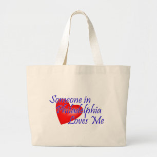 Someone in Philadelphia Loves Me Large Tote Bag
