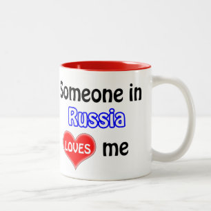 Someone in Russia loves me Two-Tone Coffee Mug