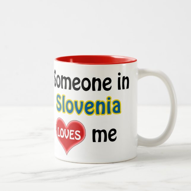 Someone in Slovenia loves me Two-Tone Coffee Mug (Right)