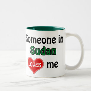 Someone in Sudan loves me Two-Tone Coffee Mug