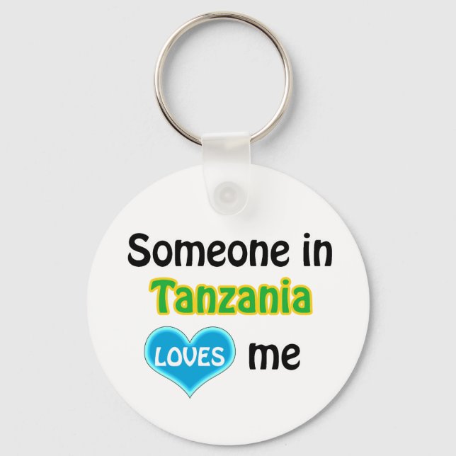 Someone in Tanzania Loves me Keychain (Front)