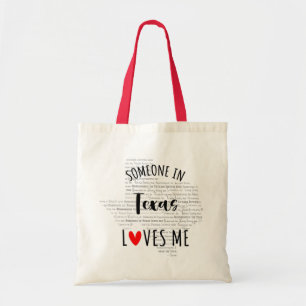 Someone In Texas Loves Me Your Custom Name Tote Bag