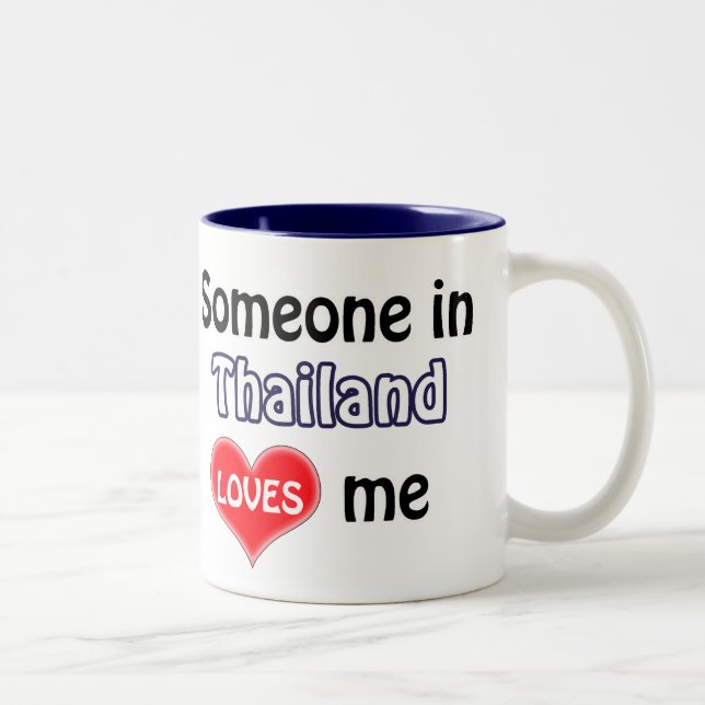 Someone in Thailand loves me Two-Tone Coffee Mug (Right)