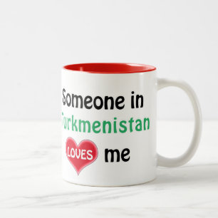 Someone in Turkmenistan loves me Two-Tone Coffee Mug