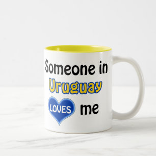 Someone in Uruguay loves me Two-Tone Coffee Mug