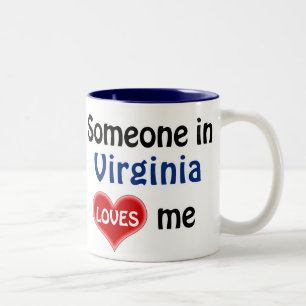 Someone in Virginia loves me Two-Tone Coffee Mug