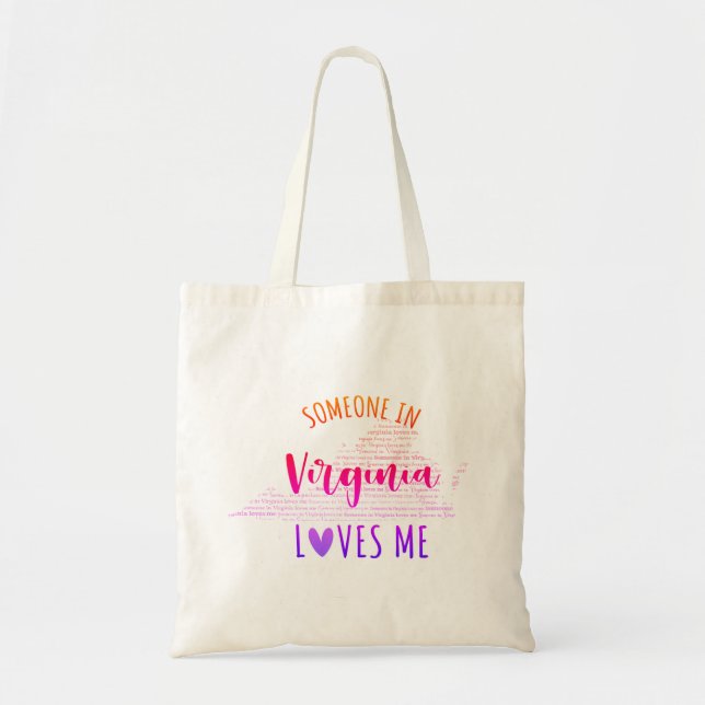 Someone In Virginia Loves Me Your Custom Name Tote Bag (Front)