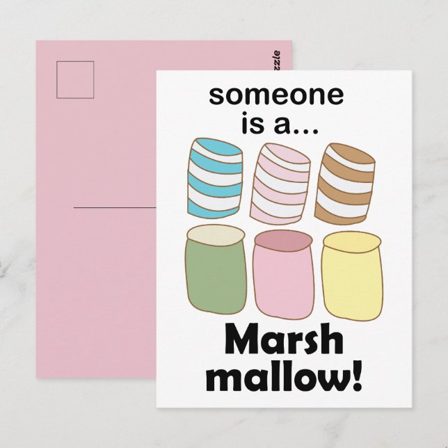 Someone Is A Marshmallow Funny Food Quote Postcard (Front/Back)