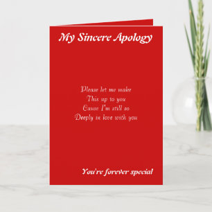 Someone special apology greeting cards