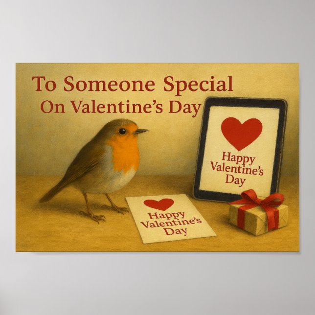 Someone Special On Valentine's Day Robin Poster (Front)