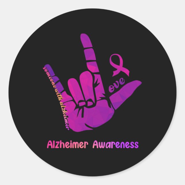 Someone with Alzheimer Love Alzheimer Awareness Sh Classic Round Sticker (Front)